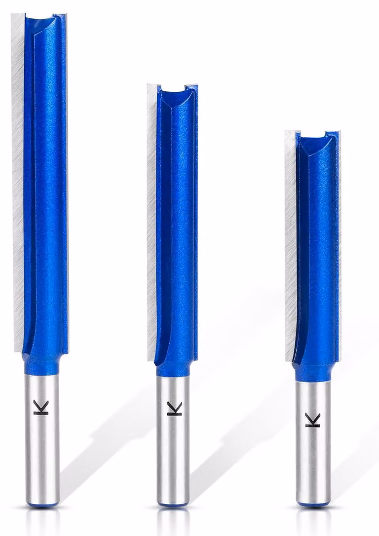 Frese dritte da 8 mm, frese a scanalature extra lunghe, confezione da 3 pezzi, per lavorazione del legno
