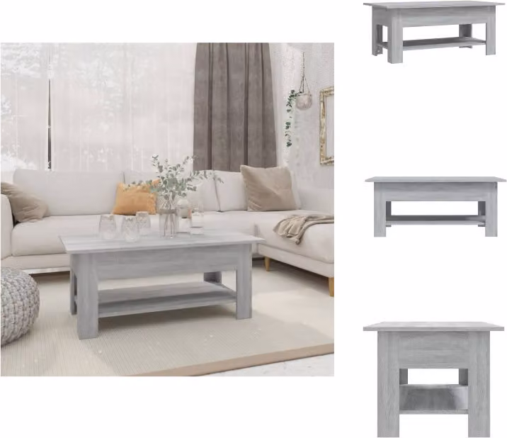 vidaXL Tavolino grigio Sonoma 102x55x42 cm in legno - Tavolini da caffè