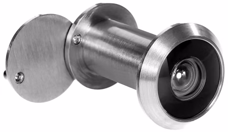 Spiomino per porta con ampio angolo di visione di 200° e schermo per la privacy - Ottica in acciaio inossidabile