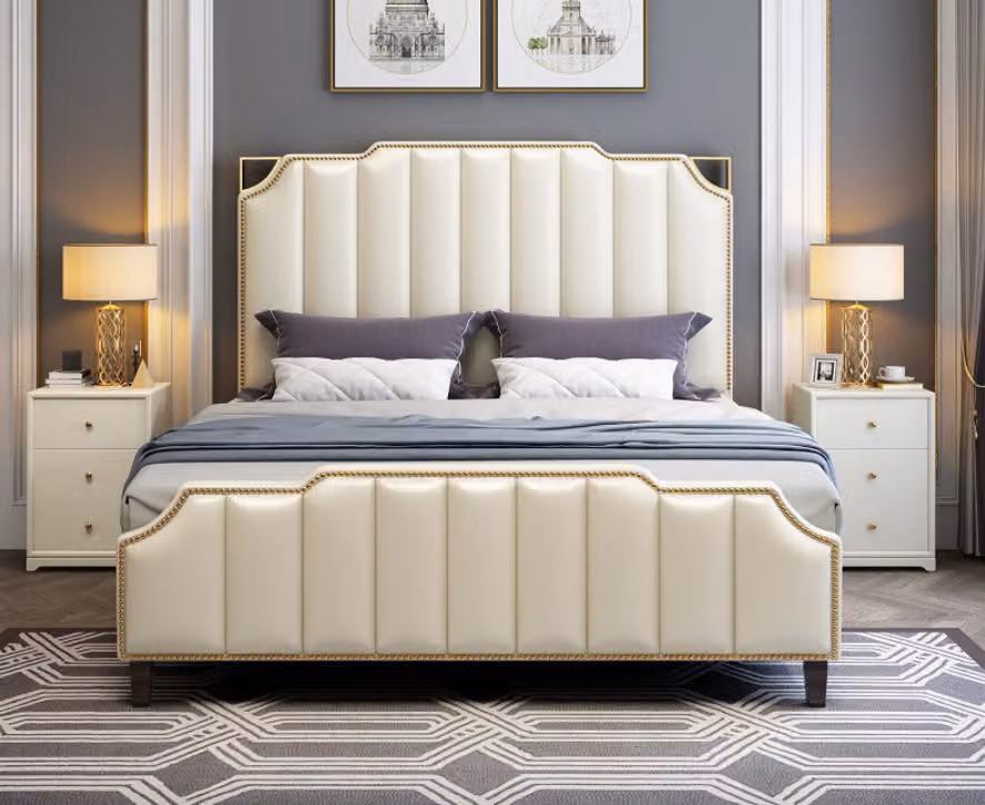 Bett Polster Design Luxus Doppel Hotel Betten Ehe 180x200cm Schlaf Zimmer Leder