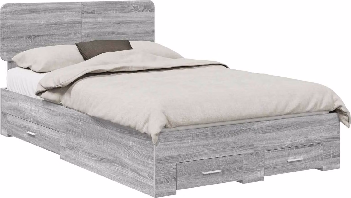 Struttura del letto con testiera Grigio Sonoma 120 x 190 cm