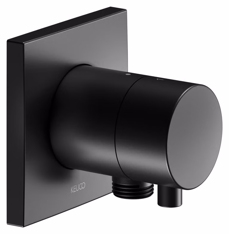 KEUCO IXMO Vanne d'inversion à encastrer 2 consommateurs, raccord de flexible avec poignée Comfort, sans arrêt, rosace carrée, 59556371102, 59556371102