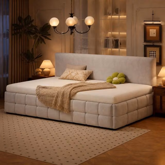 Letto singolo imbottito 90x200 cm con contenitore idraulico; schienale e rivestimento in velluto grigio chiaro