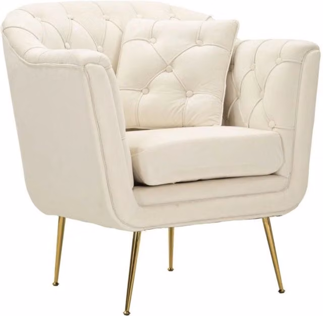 Poltrona Budapest Crema Con Cuscino cm 88x83x91