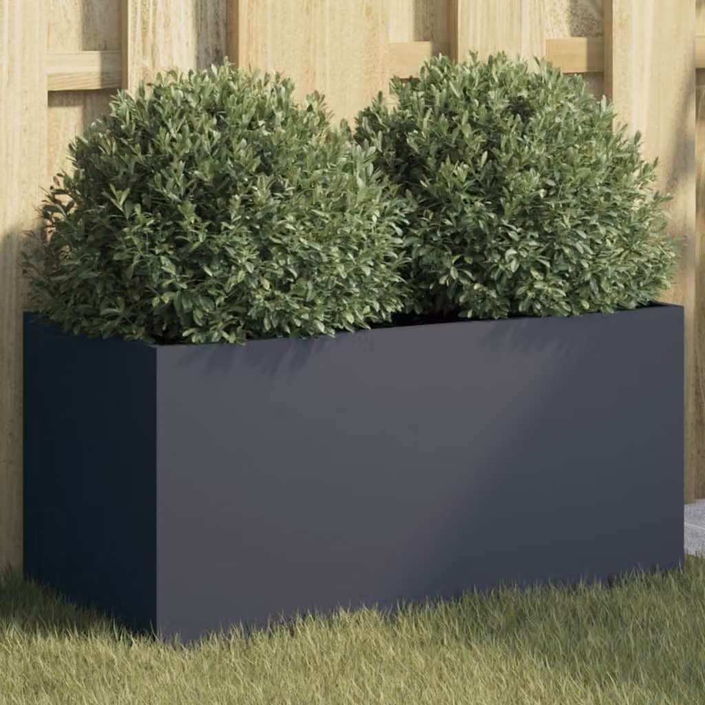 vidaXL Fioriera Antracite 62x30x29 cm in Acciaio
