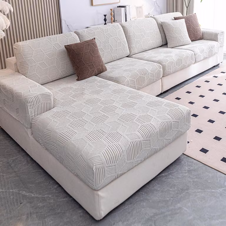 Copertura impermeabile elasticizzata per divani a forma di L
