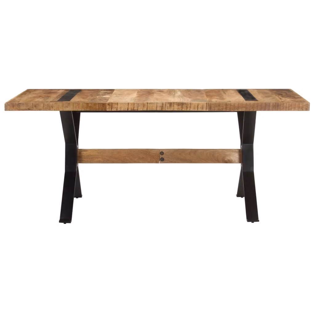 Tavolo da Pranzo 180x90x76 cm in Legno Massello di Mango Grezzo
