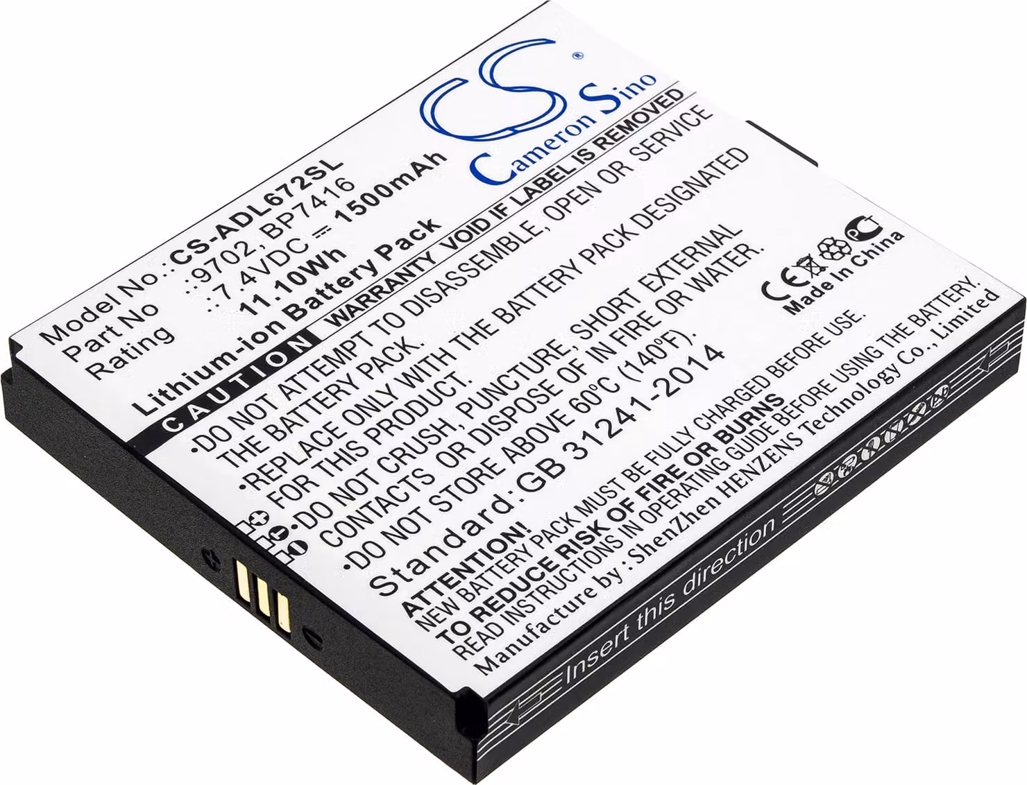 TECHTEK Batteria compatibile con [Additel] 672, ADT 672 sostituisce 9702, per BP7416