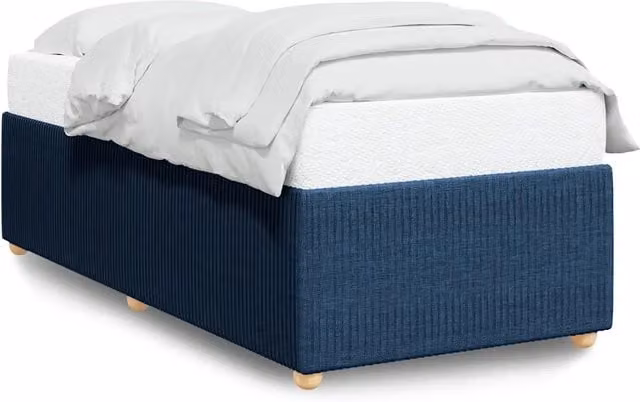 Letto singolo | Letto per adulti | Giroletto senza Materasso Blu 100x200 cm in Tessuto