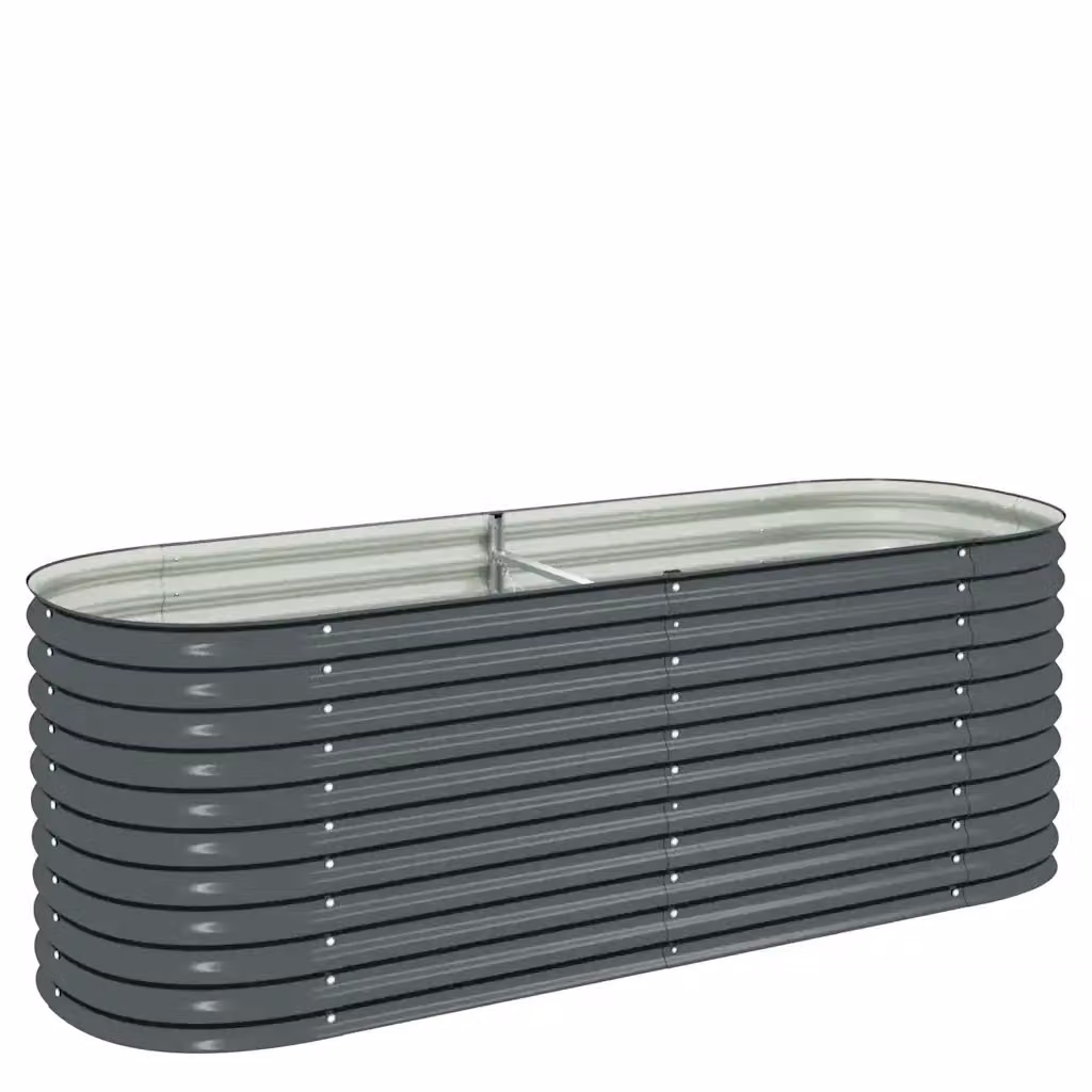 Letto rialzato da giardino vidaXL in acciaio zincato grigio L: 240 cm, P: 80 cm, H: 81 cm – 2