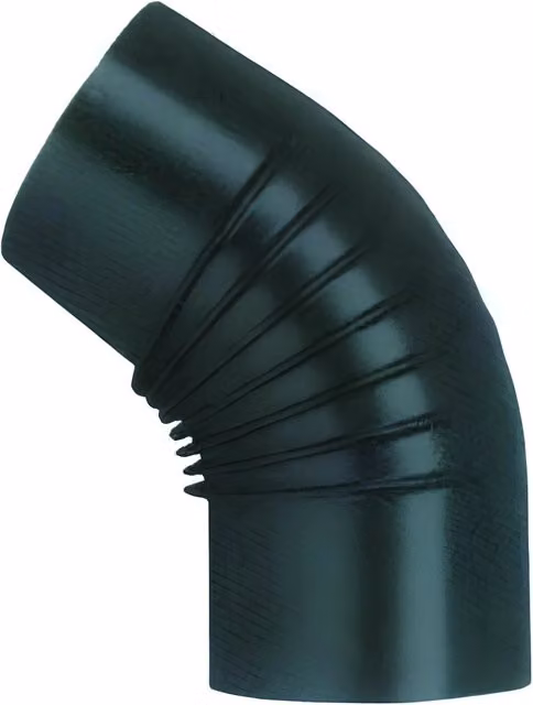 Gomito a 45 gradi per stufa a legna Classic in acciaio inossidabile nero opaco Ø 15,6 cm