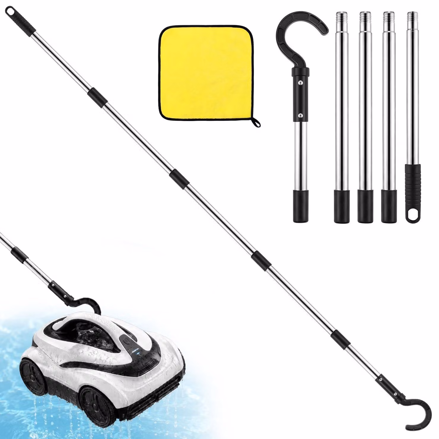 Albero telescopico da 185 cm per accessori per piscine