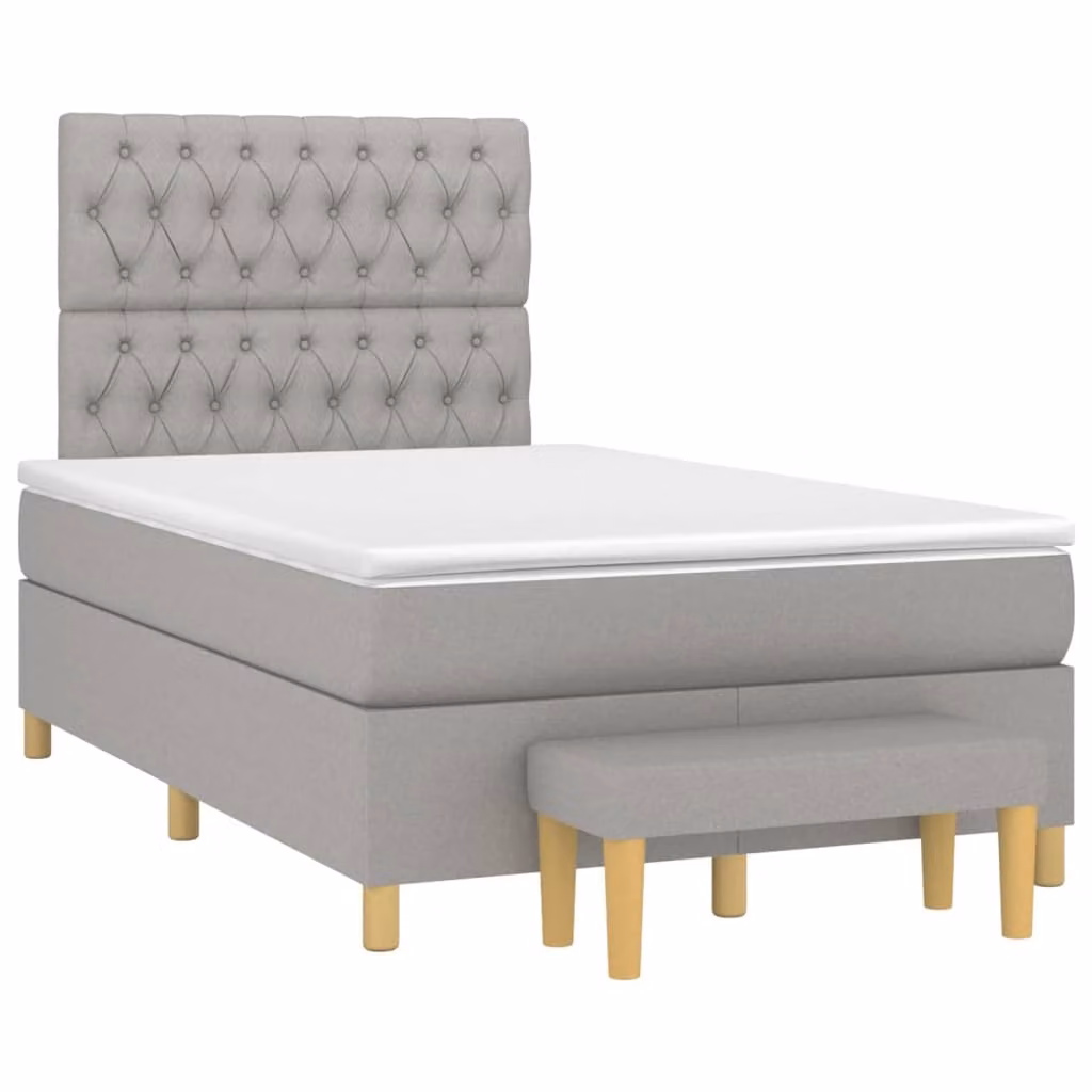 Maison Exclusive - Letto boxspring con materasso Grigio chiaro 120x190 cm Tessuto