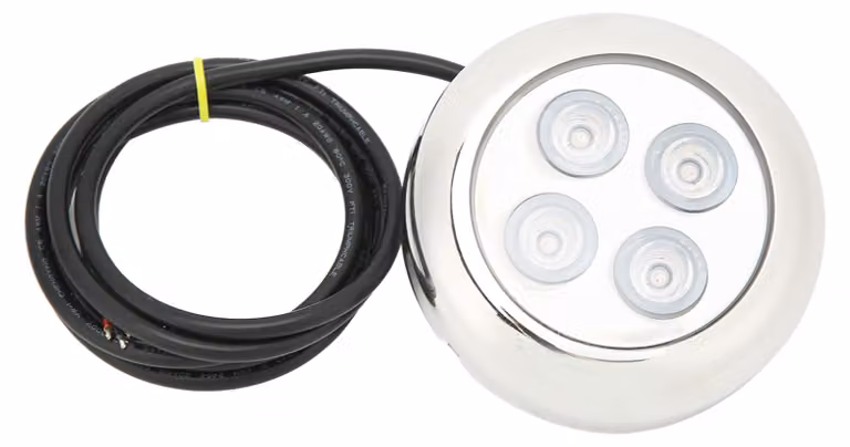 Lampada subacquea per uso marino, angolo di 60°, IP68, impermeabile, acqua di mare, illuminazione interna a cupola, lampada per piscina, bianco, 6,6 W