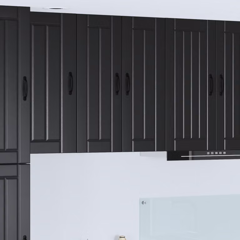 vidaXL Mobile in vetro da parete LUCCA Nero 60 x 31 x 80 cm