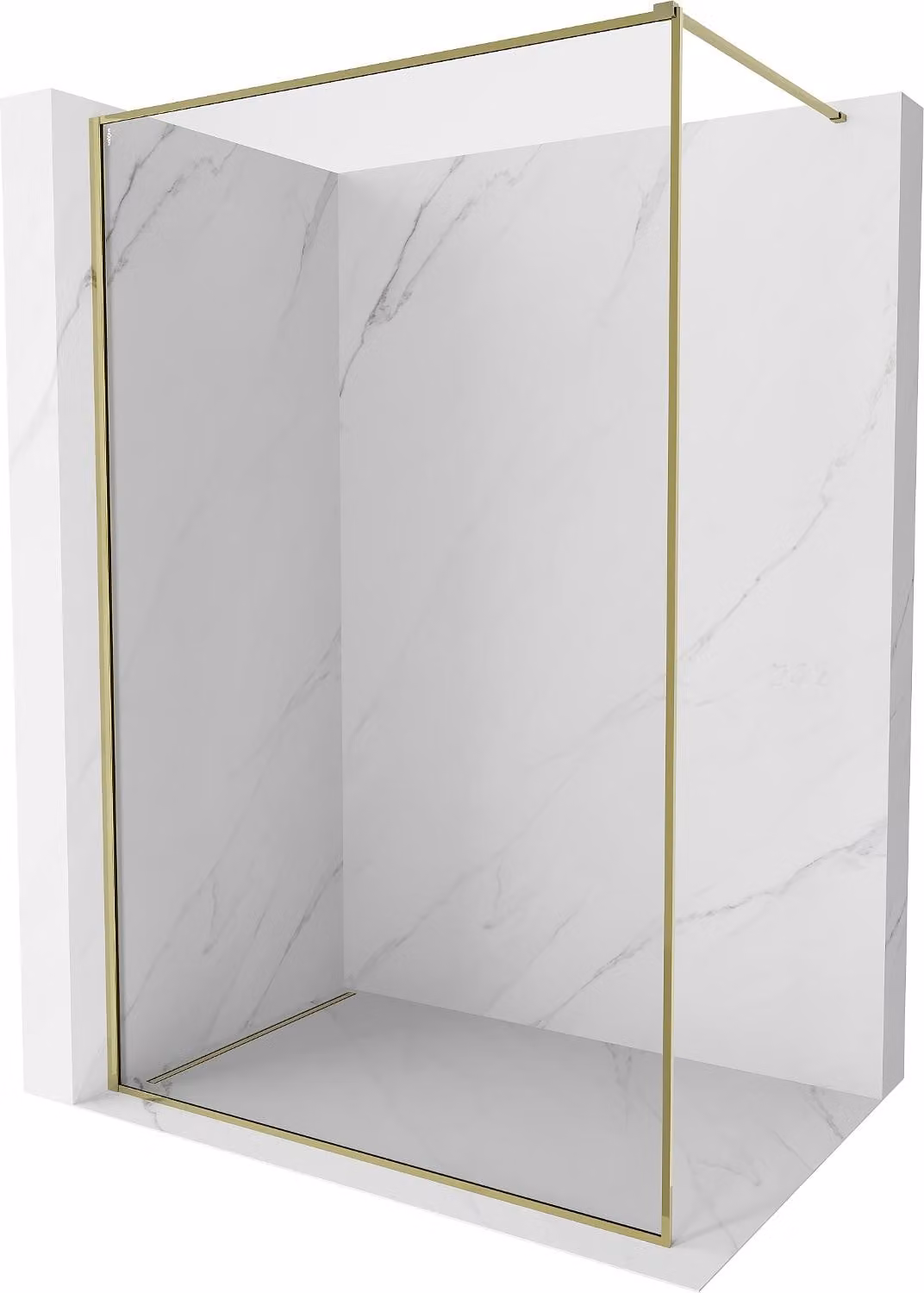 Mexen Kioto-F parete per doccia Walk-in con cornice 145 x 202 cm, trasparente 8 mm, oro - 800-145-104-50-00