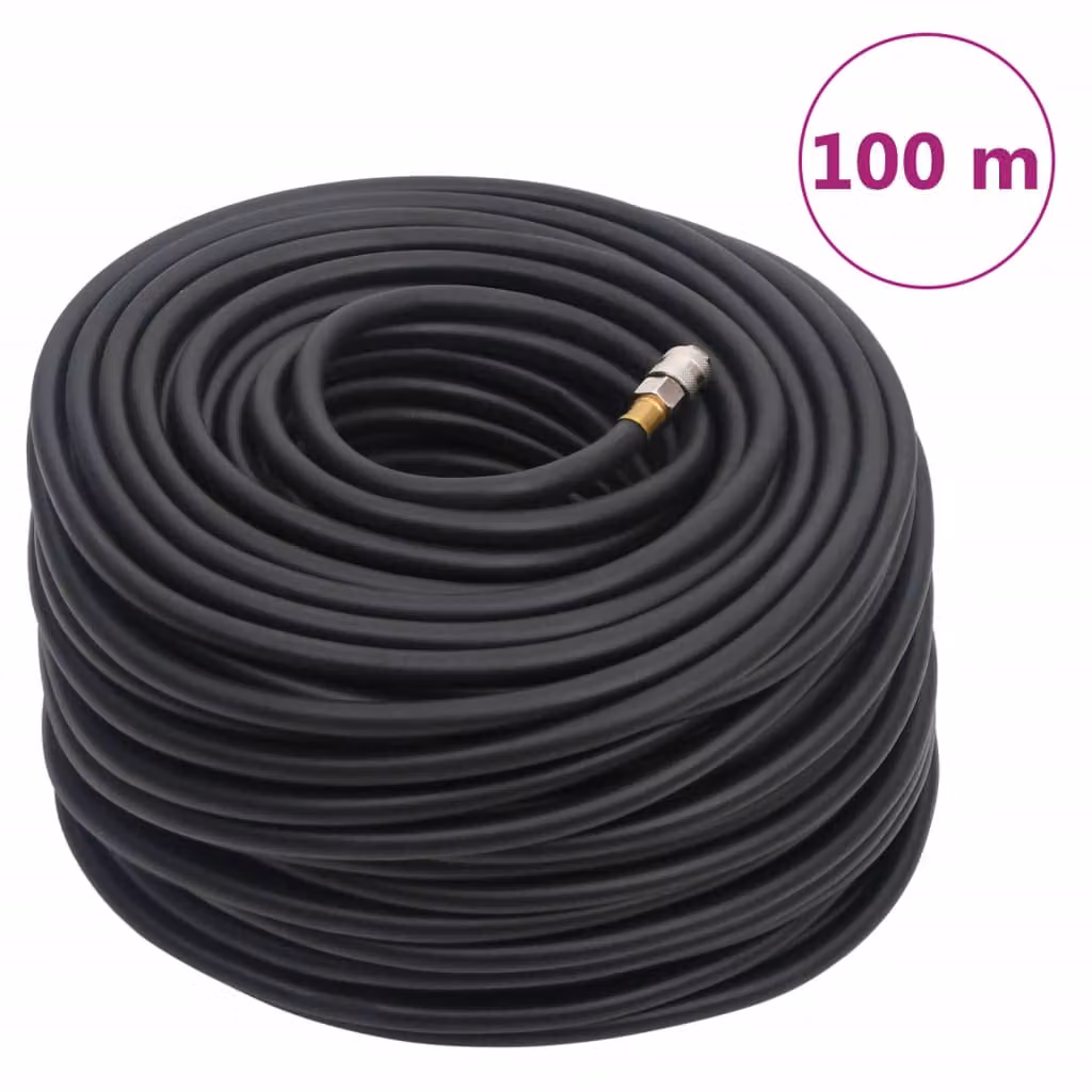 The Living Store Tubo flessibile ibrido nero 100 m in gomma e PVC