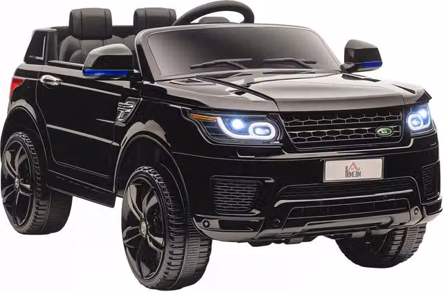 Auto Elettrica per Bambini 12V con Doppio Motore 3-5 km/h Veicolo Giocattolo con Musica USB Fari e Cintura Nero 110 x 68 x 52 cm
