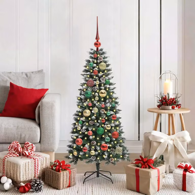 Albero di Natale artificiale vidaXL verde con luci LED bianco caldo, Altezza: 120 cm