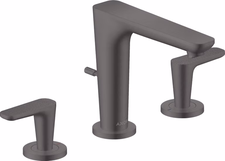 hansgrohe AXOR Citterio C robinetterie de lavabo 3 trous 125, avec vidage à tirette, Cubic cut, 49061340, 49061340