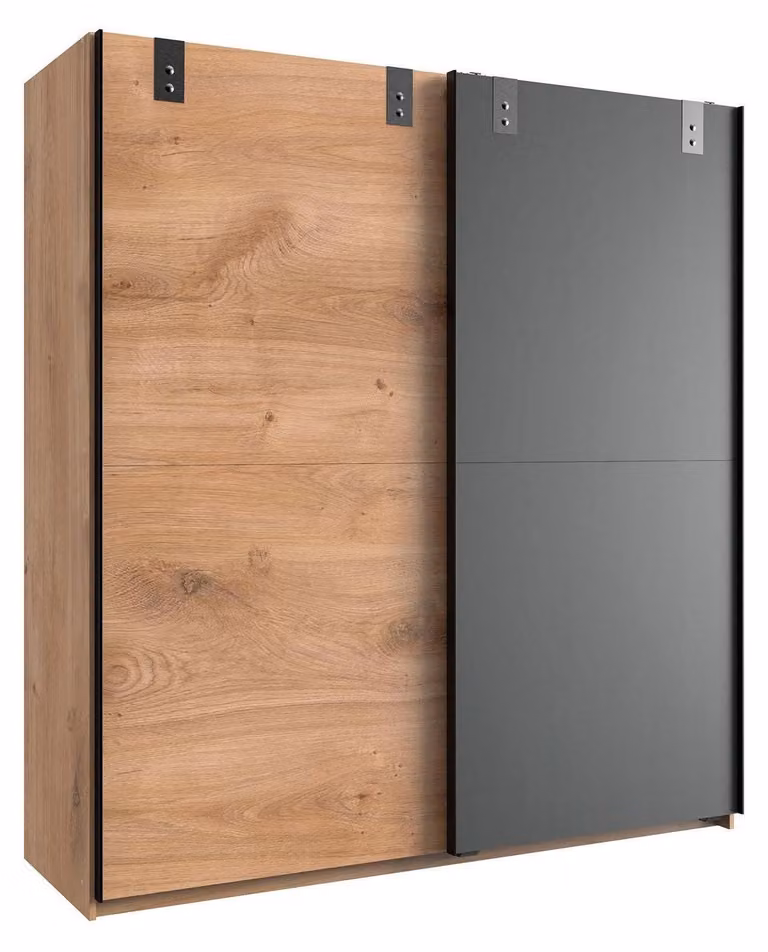 Armadio Liverpool Armadio per camera da letto in rovere grafite design industriale larghezza selezionabile,180cm
