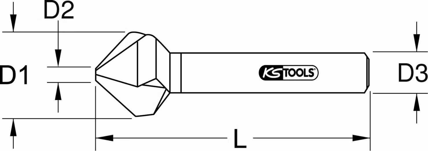 KS TOOLS HSS Co svasatura e sbavatura 75°, 6,3 mm - 336.0110