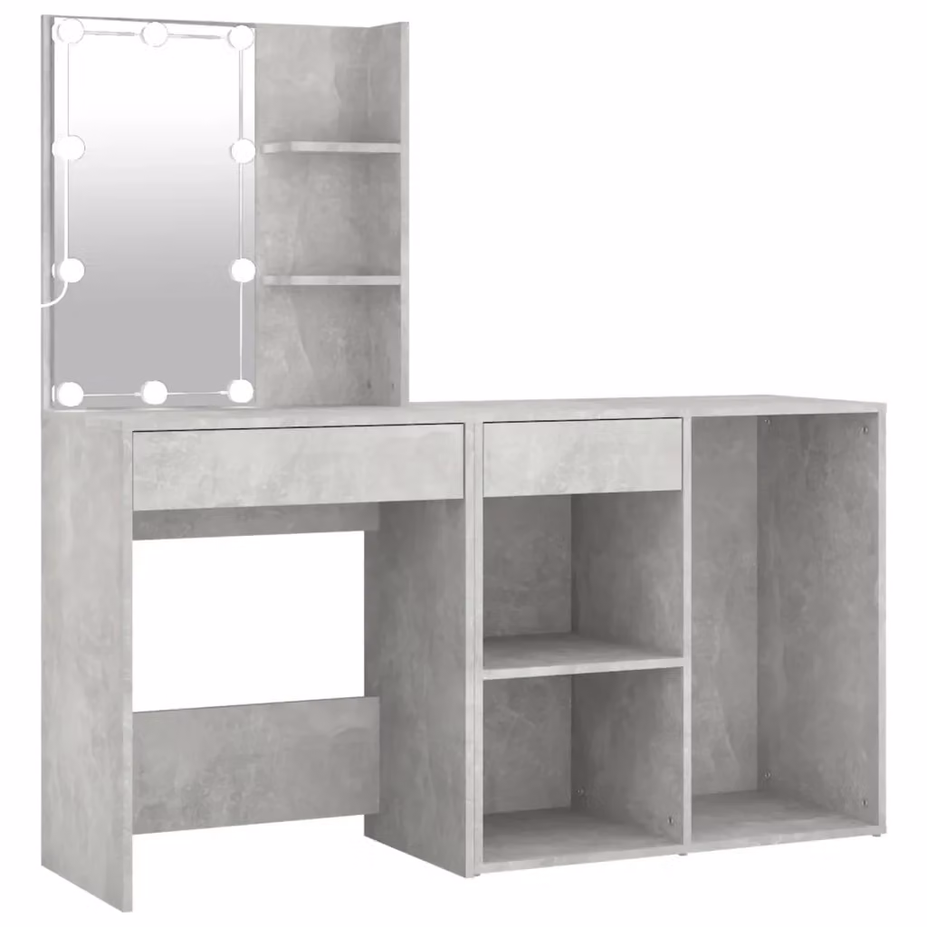Toeletta Hollywood LED vidaXL in legno multistrato grigio cemento L: 140 cm, P: 40 cm, H: 60 cm – 2