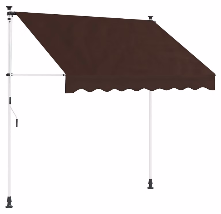 Tenda da sole manuale, retrattile - Larghezza 300 cm - Tessuto in poliestere marrone con rivestimento inPoliuretano- Ideale per balconi, terrazze, giardini - Tenda da esterno