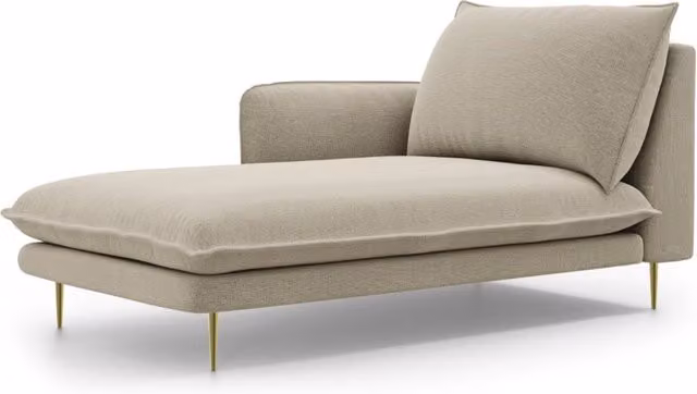 Chaise longue sinistra Vienna di Cosmopolitan Design in tessuto strutturato beige L/P/H: 130 x 95 x 95 cm