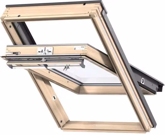 Finestra da tetto Velux GGL UK08 3070 manuale in legno, colore grigio antracite e marrone, L: 134 cm, H: 140 cm