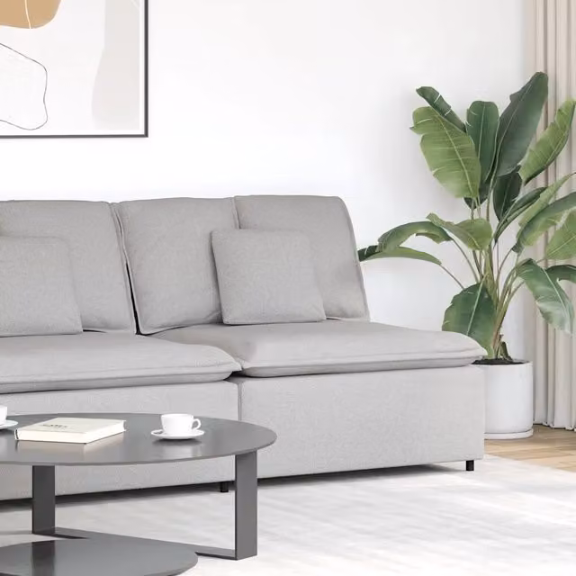 Modulo Angolare Divano Modulare con Cuscini Grigio Nuvola 100cm 4104456