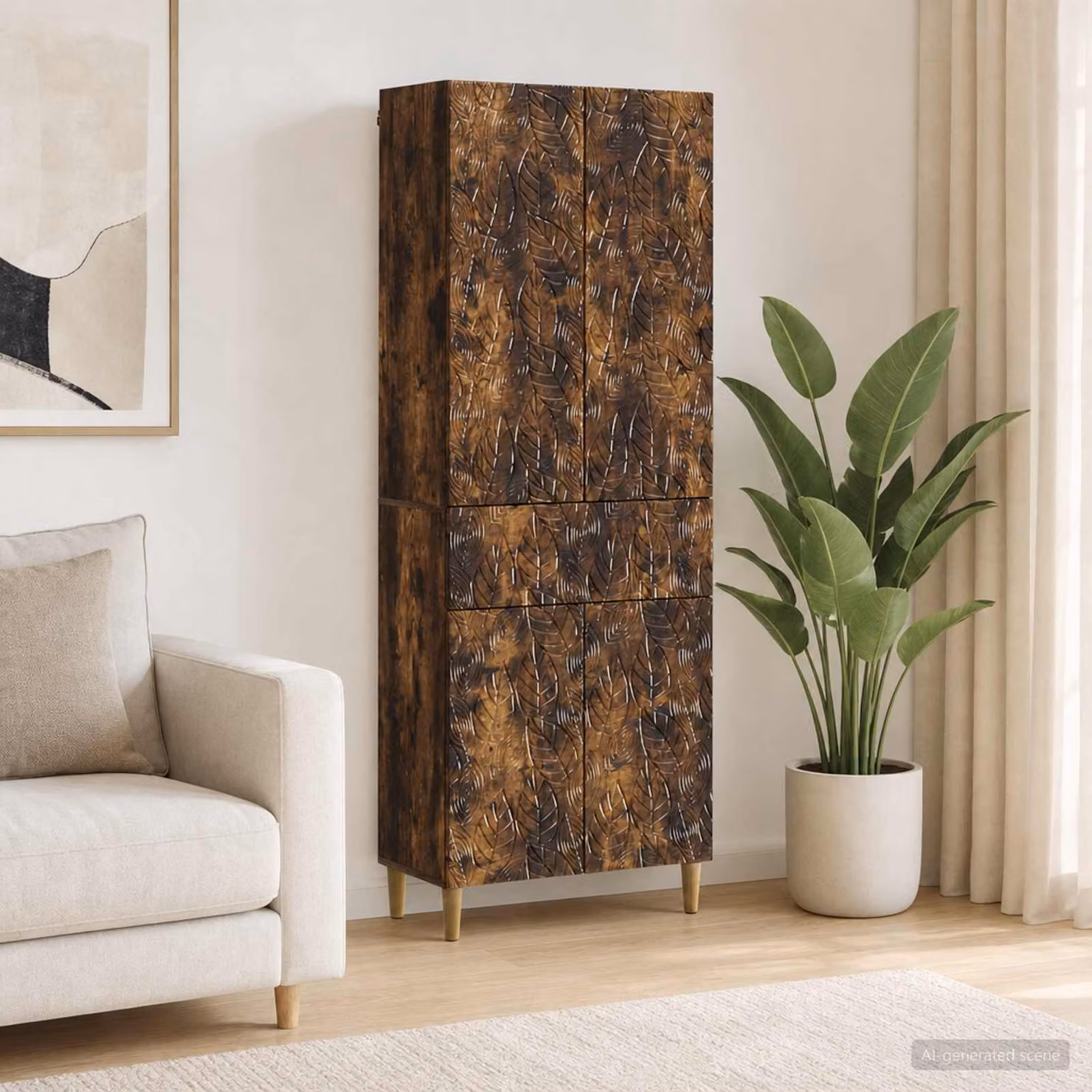 Set di 2 armadi moderni vidaXL in legno e MDF marrone con ante a battente e cassetti, L/P/H: 90 x 34,5 x 66 cm