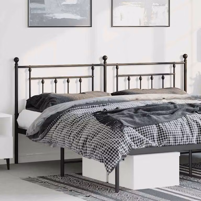 Testiera di ricambio vidaXL in metallo nero laccato per letto 180x200 cm