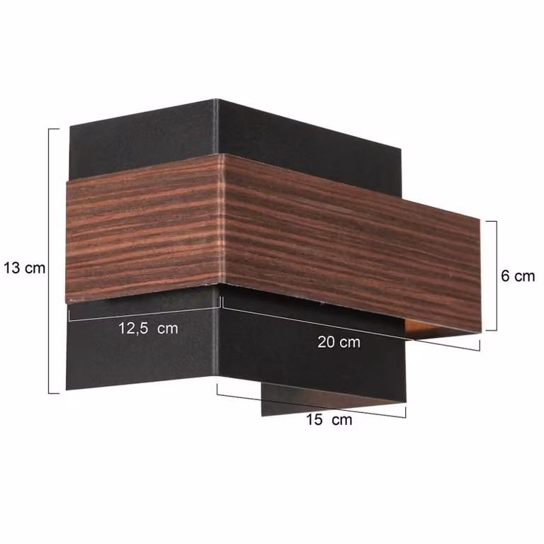 Steinhauer Applique da parete a LED Muro, dimmerabile, Legno scuro, Soggiorno / Sala da pranzo, Metallo, Moderno, Applique a LED