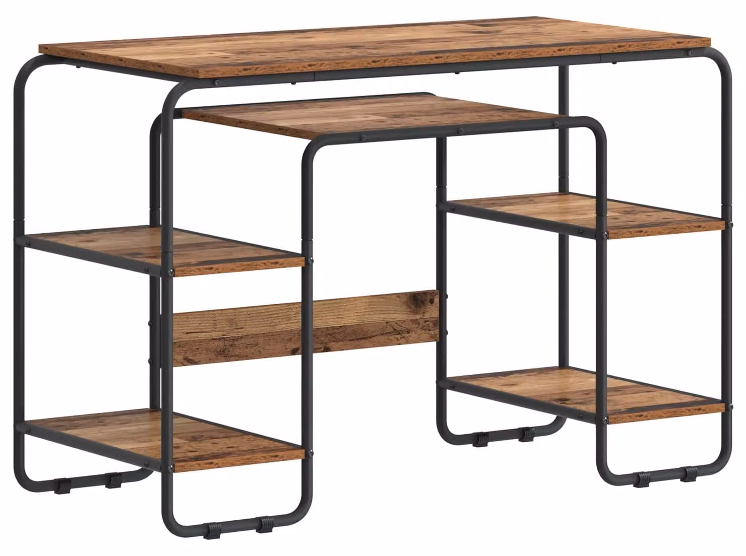 Scrivania con spazio contenitivo in legno massello, dimensioni 113,5 x 52 x 75,5 cm