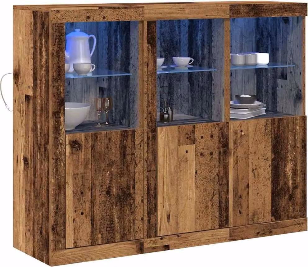 Madia LED 3 pcs Legno vecchio 123 x 37 x 100 cm