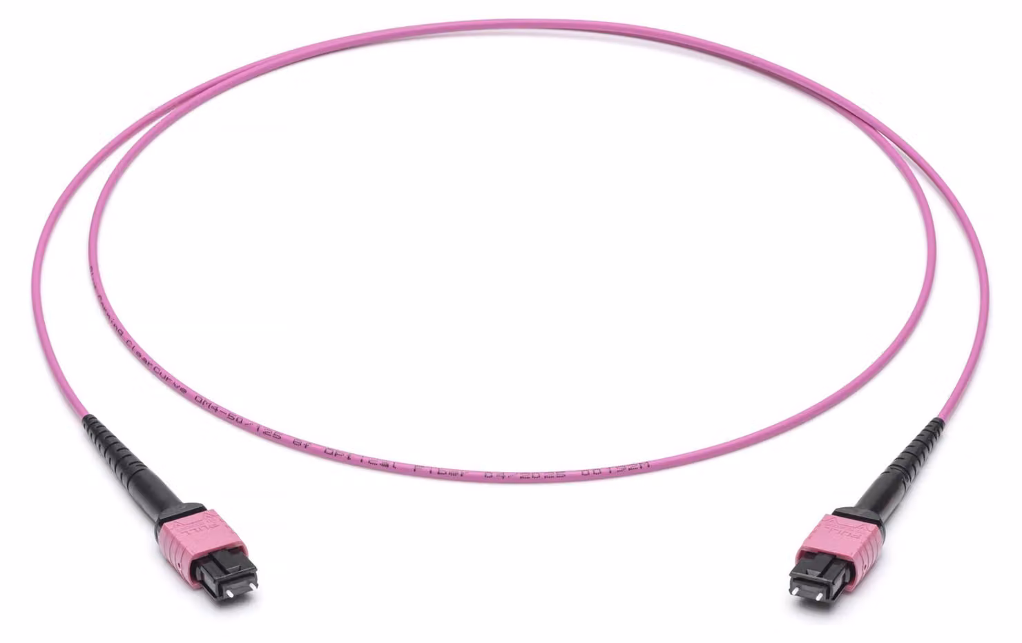 Cavo patch in fibra ottica Corning, 12 fibre, connettori MPO PC, compatibili con ST/ST, fibra OM4, lunghezza 2 metri, colore viola