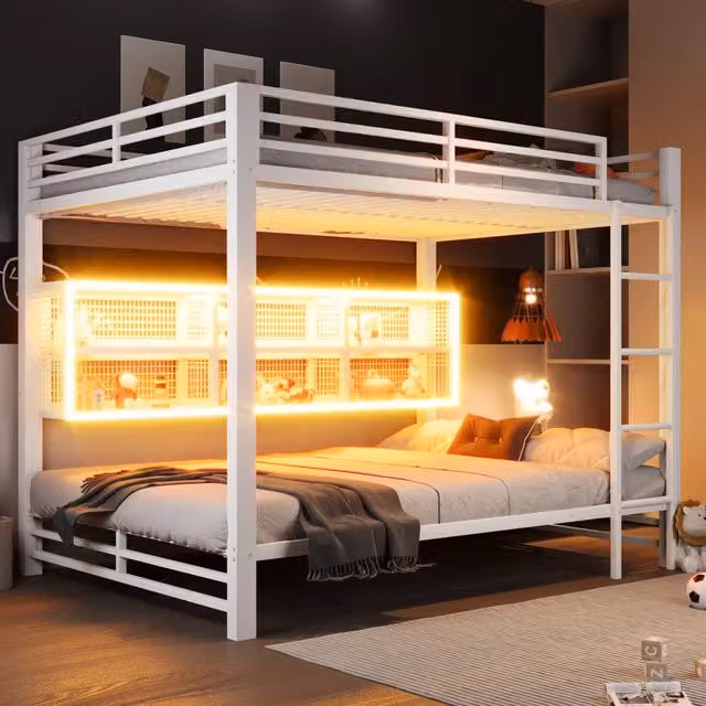 letto a castello metallo bianco 140 x 200 cm