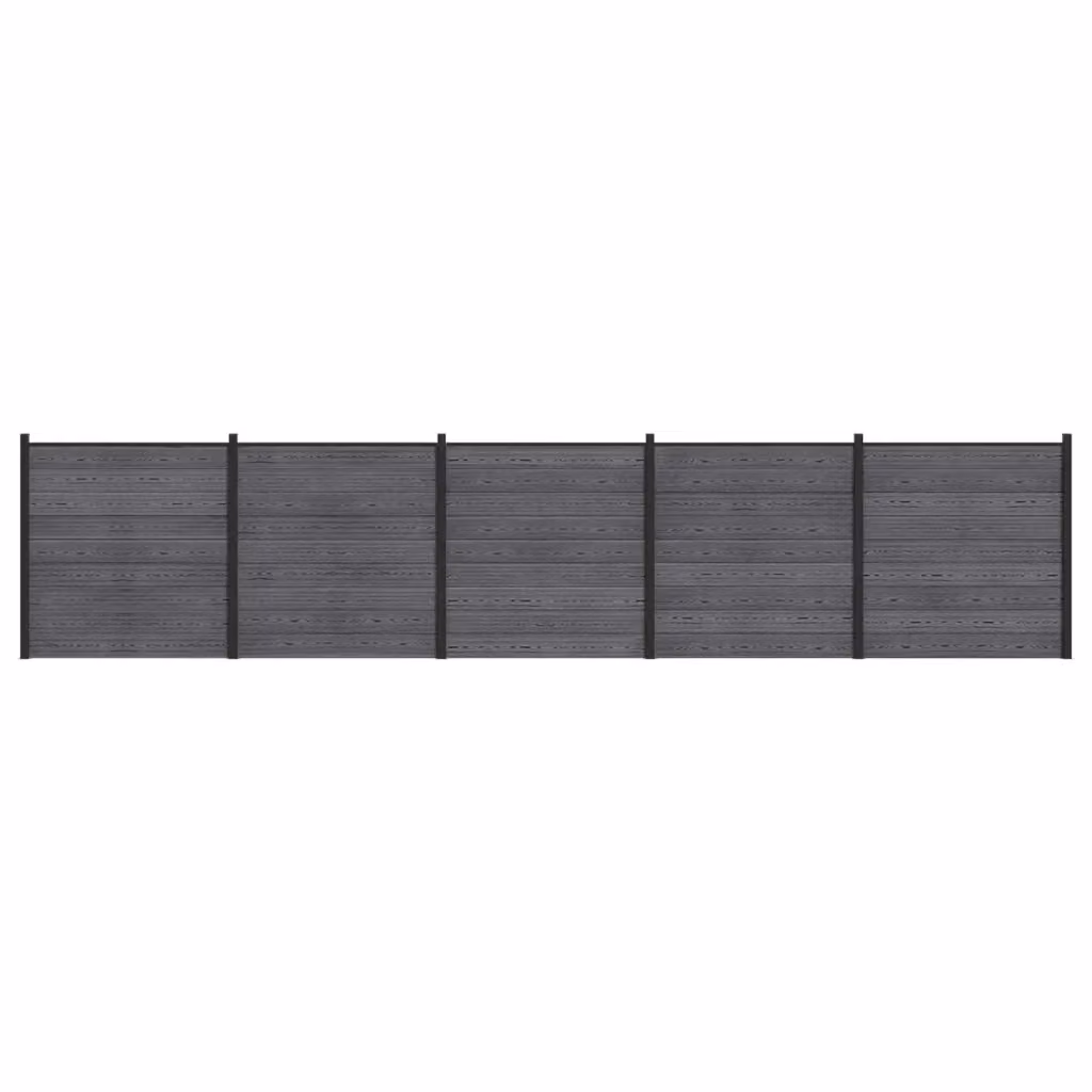 Set di 5 recinzioni vidaXL in WPC e alluminio grigio, L: 872 cm, H: 186 cm – 2
