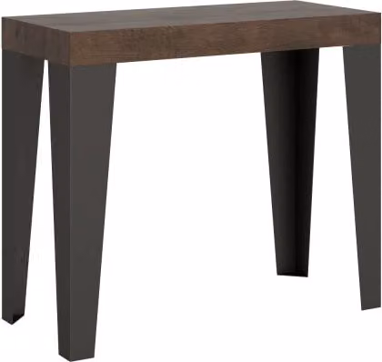Consolle allungabile 90x40/196 cm Flame Small telaio Antracite - Noce