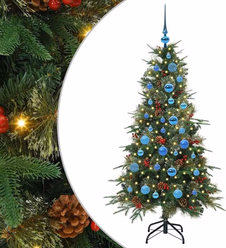 Albero di Natale Artificiale con Rami Pieghevoli Verde 150 cm