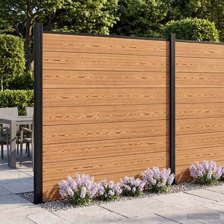 Set di recinzione vidaXL in WPC e alluminio marrone, L 175 cm x H 186 cm