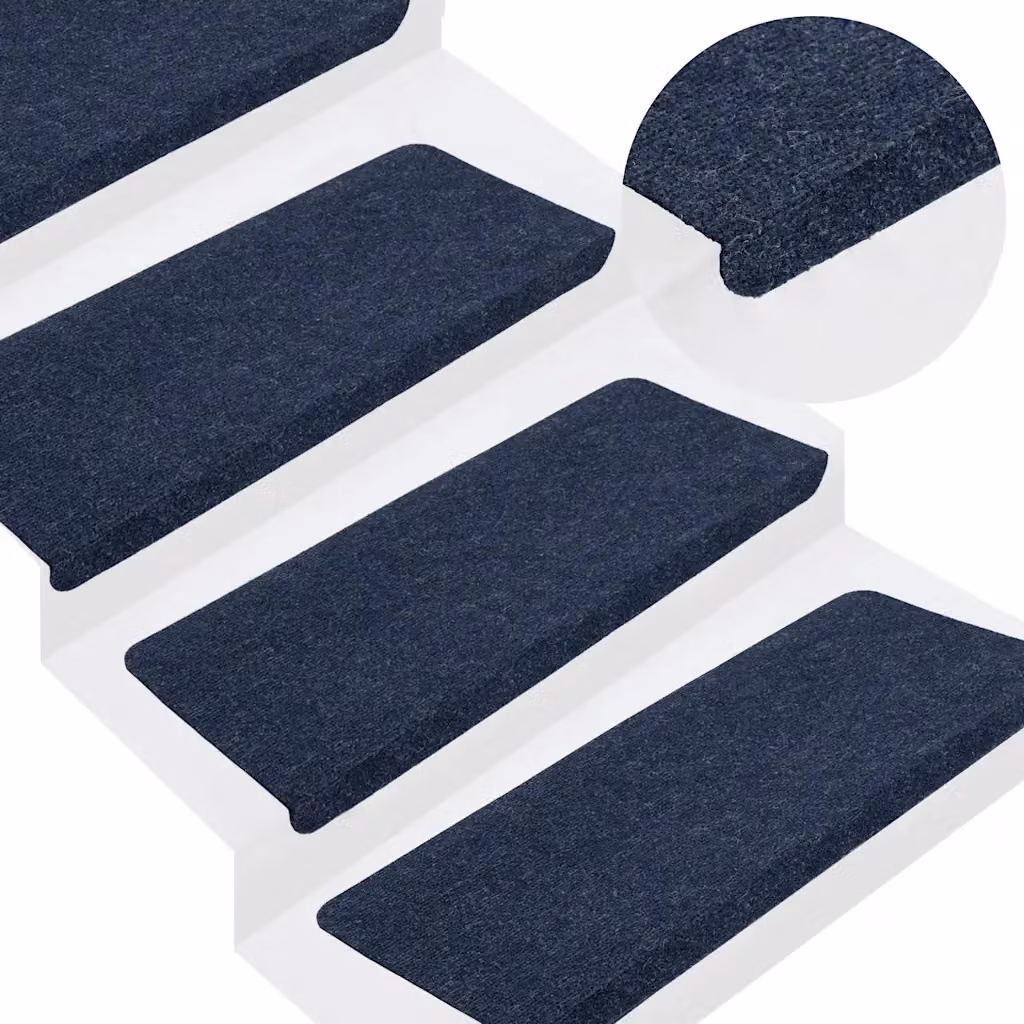 vidaXL Tappetini Autoadesivi per Scale Blu, Set da 30 Pezzi, L 65 x P 24,5 x H 3,5 cm