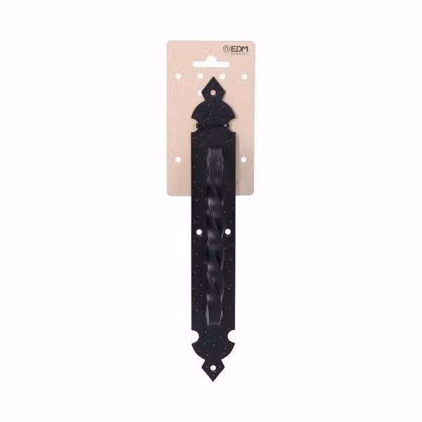Maniglia per porta 275 mm nera forgiata su scatola sospesa