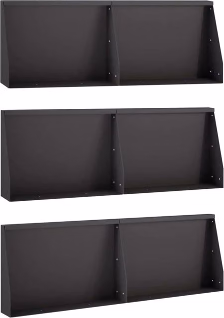 Muro di contenimento 6 pz 60 x 12 x 30 cm Acciaio Nero 3449156