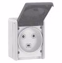 Prese a muro 32A, 3 poli + neutro + terra, serie Plexo, grado di protezione IP44, da installare a parete, colore grigio