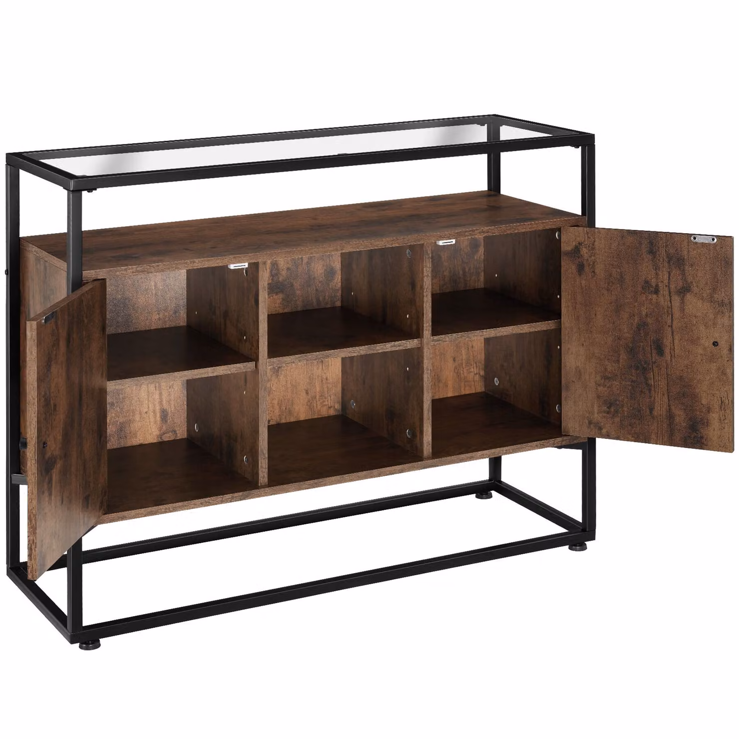 Credenza Oldham TecTake in stile industriale marrone e nero L/P/H: 100 x 38 x 80,5 cm – 2