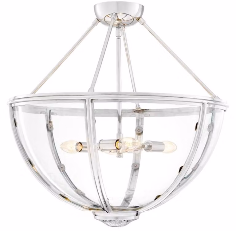 Casa Padrino plafoniera argento Ø 60 x H. 55 cm - Lampada da soffitto per hotel e ristoranti