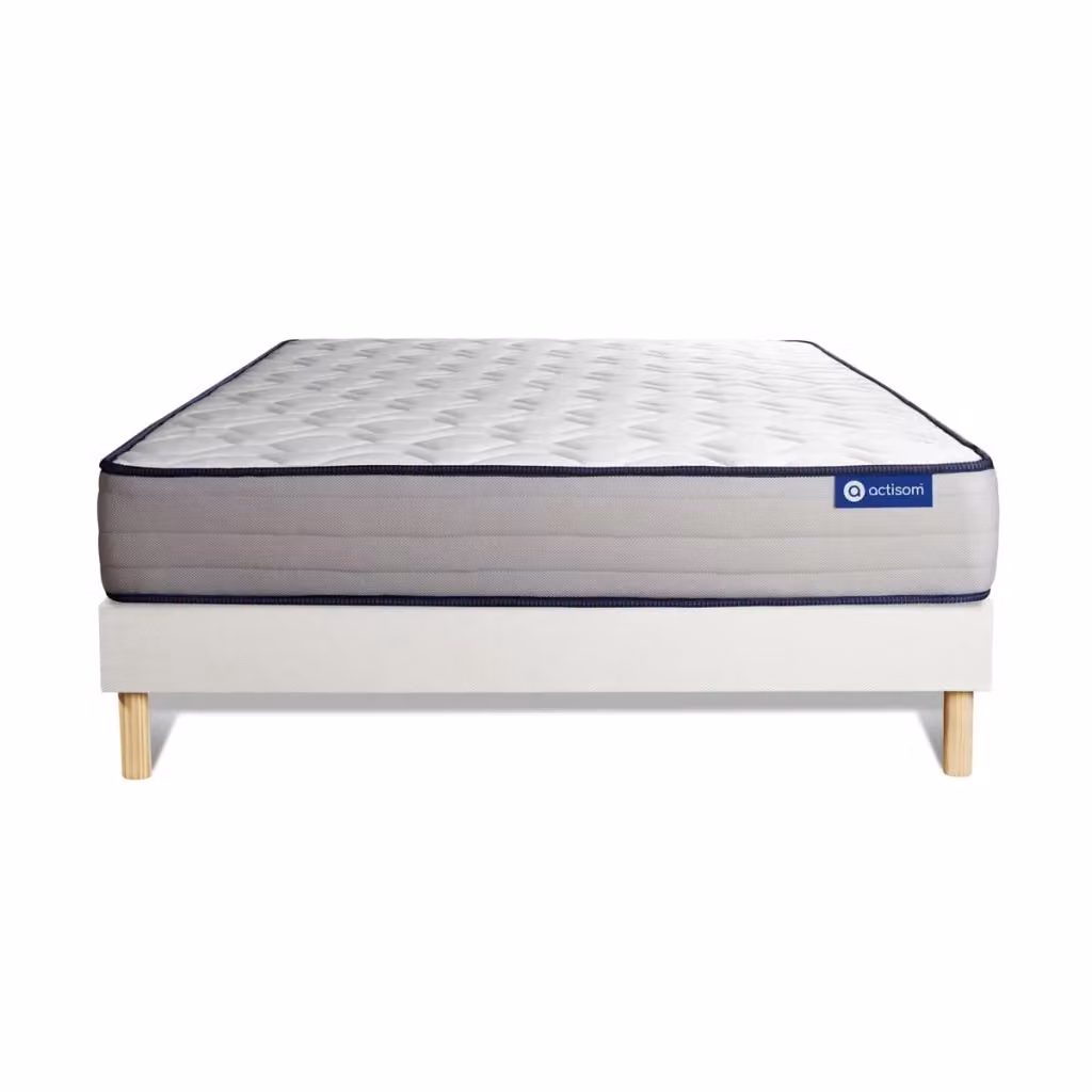 Kit rete e materasso Actiflex Actisom Hybrid con molle insacchettate e memory foam, rigido, colore bianco, L/P/H: 120 x 195 x 22 cm – 2