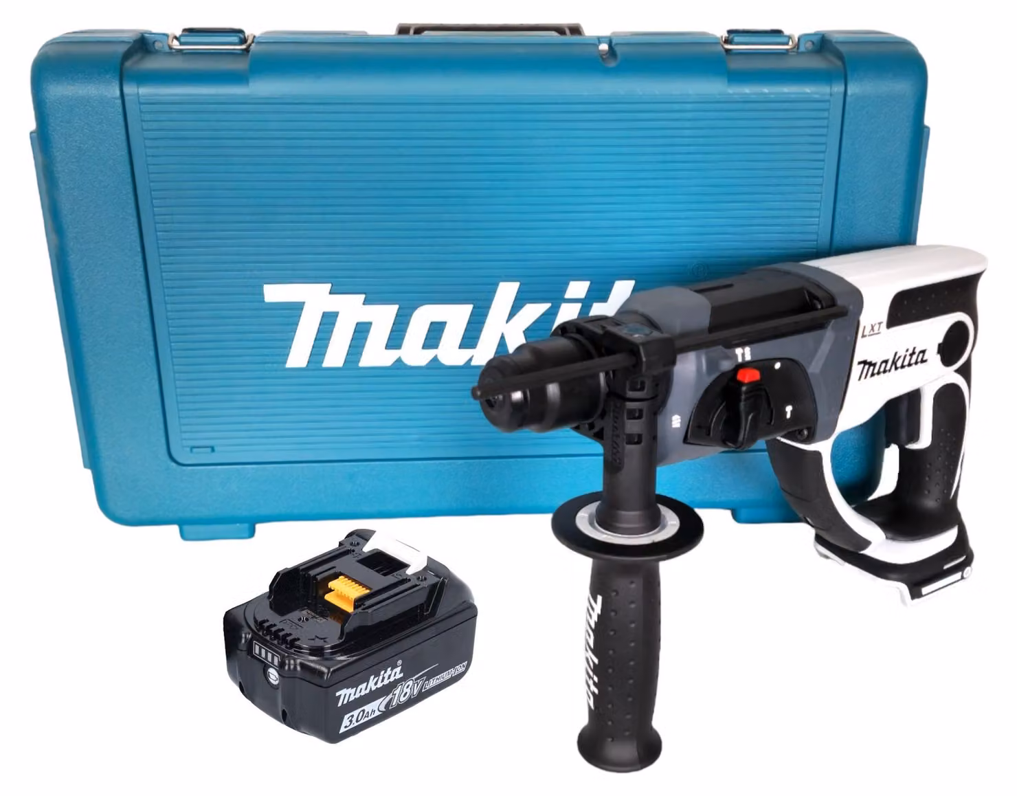 Makita DHR 202 F1W Trapano a percussione a batteria 18 V 20 mm 2,0 J bianco + 1x batteria ricaricabile 3,0 Ah + custodia - senza caricabatterie
